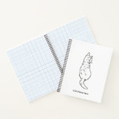 Minimalist Cat Line Art Personalized Name Notebook Notizblock (Innenseite)