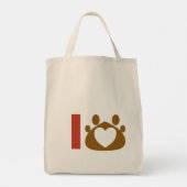 Minimalist Cat Mom Tote Bag - Brown Paw Print Hea  Tragetasche (Rückseite)