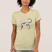 Minimalist Cat Pastel Rose Heart Sketch T-Shirt (Vorderseite)