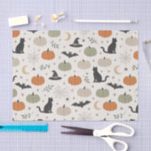 Minimalist Cat Pumpkin Halloween Seidenpapier (Handwerk)