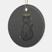 Minimalist Cat Silhouette Christmas Keramik Ornament (Links)