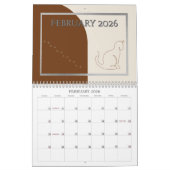 Minimalist Cat -Themed 2026 Desk Calendar Template Kalender (Feb 2026)