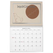 Minimalist Cat -Themed 2026 Desk Calendar Template Kalender (Mär 2026)