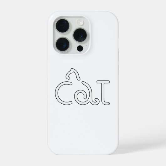 Minimalist Cat Typography Design – Modern Line Art iPhone Hülle (Rückseite)