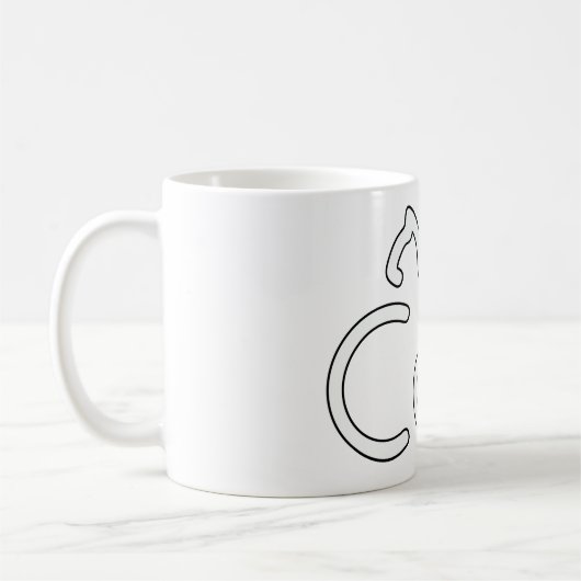 Minimalist Cat Typography Design – Modern Line Art Kaffeetasse (Links)
