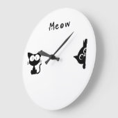 Minimalist Cat Wall Clock Große Wanduhr (Winkel)