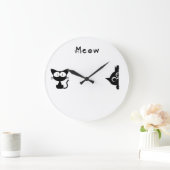 Minimalist Cat Wall Clock Große Wanduhr (Zuhause)