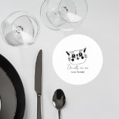 Minimalist Cat Wedding Drink Coaster Runder Pappuntersetzer