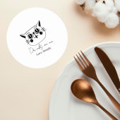 Minimalist Cat Wedding Drink Coaster Runder Pappuntersetzer