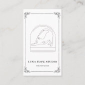 Minimalist Cat Yoga Instructor Card with QR Code Visitenkarte (Vorderseite)