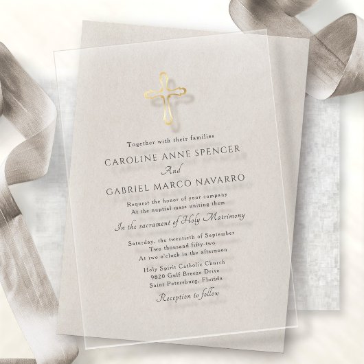 Minimalist Catholic Mass Wedding Acryleinladungen