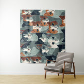 Minimalist Cats Collage Wallpaper Wandteppich (Beispiel)
