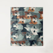 Minimalist Cats Collage Wallpaper Wandteppich (Vorderseite)