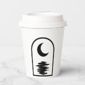 Minimalist Celestial Moon and Water Pappbecher (Rückseite)