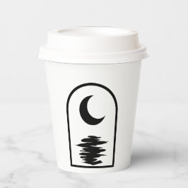 Minimalist Celestial Moon and Water Pappbecher