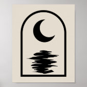 Minimalist Celestial Moon and Water Poster (Vorne)