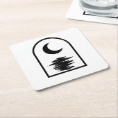 Minimalist Celestial Moon and Water Rechteckiger Pappuntersetzer (angewinkelt)