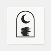 Minimalist Celestial Moon and Water Serviette (Vorderseite)