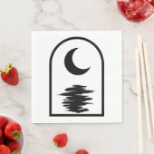 Minimalist Celestial Moon and Water Serviette (Beispiel)