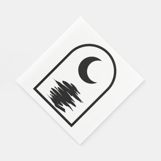 Minimalist Celestial Moon and Water Serviette (Ecke)