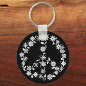 Minimalist Celestial Starburst Peace Sign Schlüsselanhänger (Rückseite)