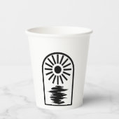 Minimalist Celestial Sun and water Pappbecher (Vorderseite)