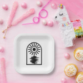 Minimalist Celestial Sun and water Pappteller (Party)