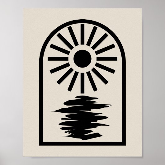Minimalist Celestial Sun and water Poster (Vorne)