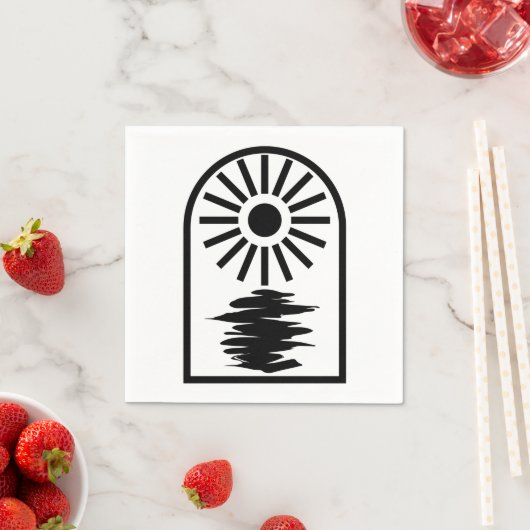 Minimalist Celestial Sun and water Serviette (Beispiel)