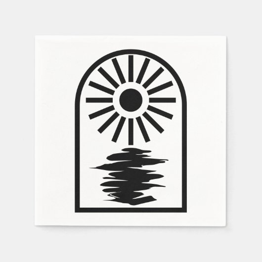 Minimalist Celestial Sun and water Serviette (Vorderseite)