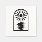 Minimalist Celestial Sun and water Serviette (Vorderseite)