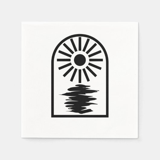 Minimalist Celestial Sun and water Serviette (Vorderseite)