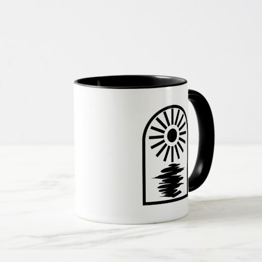 Minimalist Celestial Sun and water Tasse (VorderseiteRechts)