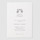 Minimalist Champagne Couple Shower Bridal Pergament Einladungen (Vorderseite)