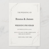 Minimalist Charcoal Line Wedding Ceremony Program Programm (Vorderseite)