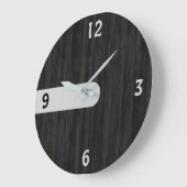 Minimalist Charcoal Wood Grain Wall Clock Große Wanduhr (Winkel)