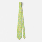 Minimalist Chartreuse Impressionist Blumenmuster Krawatte (Vorderseite)