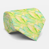 Minimalist Chartreuse Impressionist Blumenmuster Krawatte (Gerollt)
