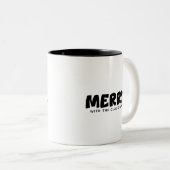 Minimalist Cheer: Personalized "MERRY." Statement Zweifarbige Tasse (VorderseiteRechts)
