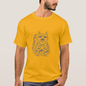 Minimalist Cheerful Squirrel Simple Line Art T-Shirt (Vorderseite)