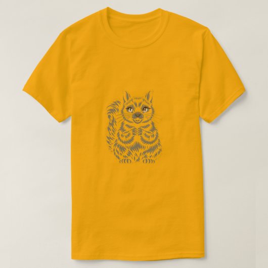 Minimalist Cheerful Squirrel Simple Line Art T-Shirt (Design vorne)