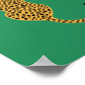 Minimalist Cheetah Illustration Green  Poster (Ecke)