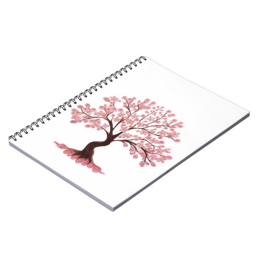 Minimalist Cherry Blossom Tree Notebook Notizblock (Linke Seite)