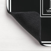 Minimalist Chic Black Monogram Double Boarder Mousepad (Ecke)