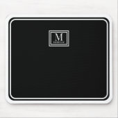 Minimalist Chic Black Monogram Double Boarder Mousepad (Vorne)