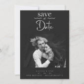 Minimalist Chic Elegant B&W Photo Couple Wedding (Vorderseite)