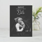 Minimalist Chic Elegant B&W Photo Couple Wedding (Stehend Vorderseite)