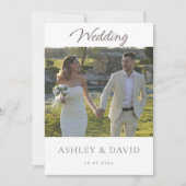 Minimalist Chic Front Photo Modern Script Wedding Einladung (Vorderseite)