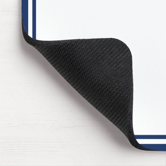Minimalist Chic Navy Blue Monogram Double Boarder Mousepad (Ecke)