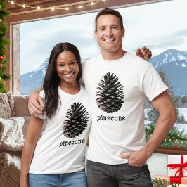 Minimalist Chic Rustic Pinecone Christmas T-Shirt
